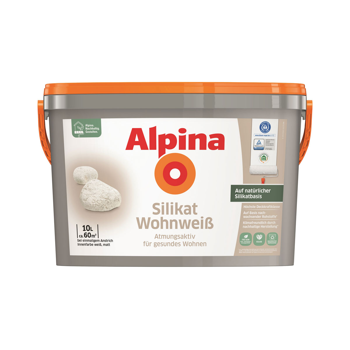 Alpina  Wandfarbe Silikat Wohnweiß 10 L