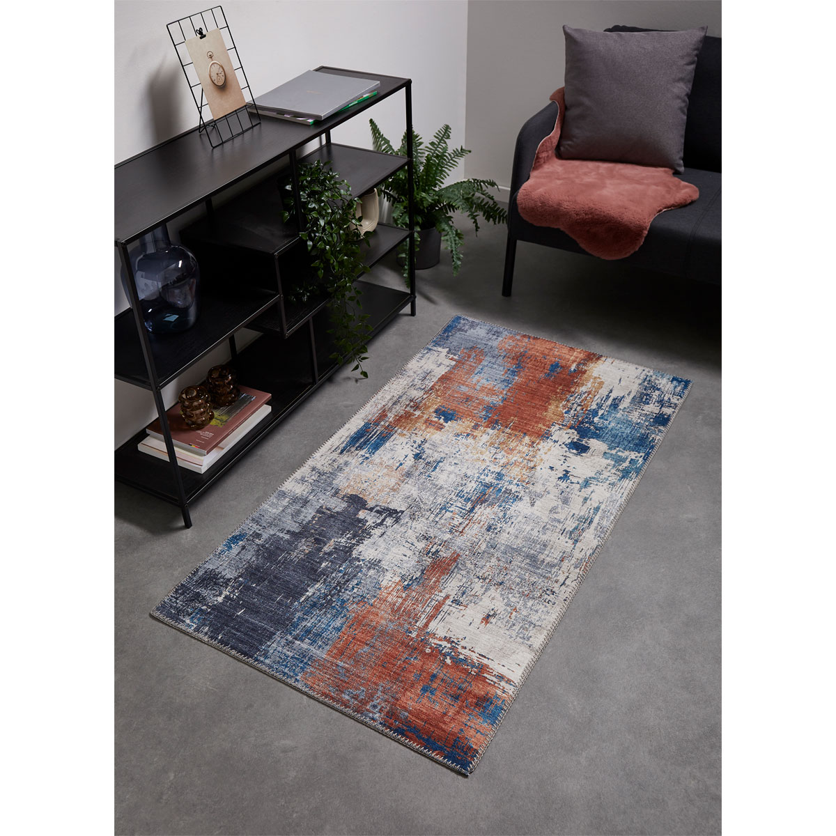 Luxor living Teppich Polino 80x150 cm blau-koralle Bild 3