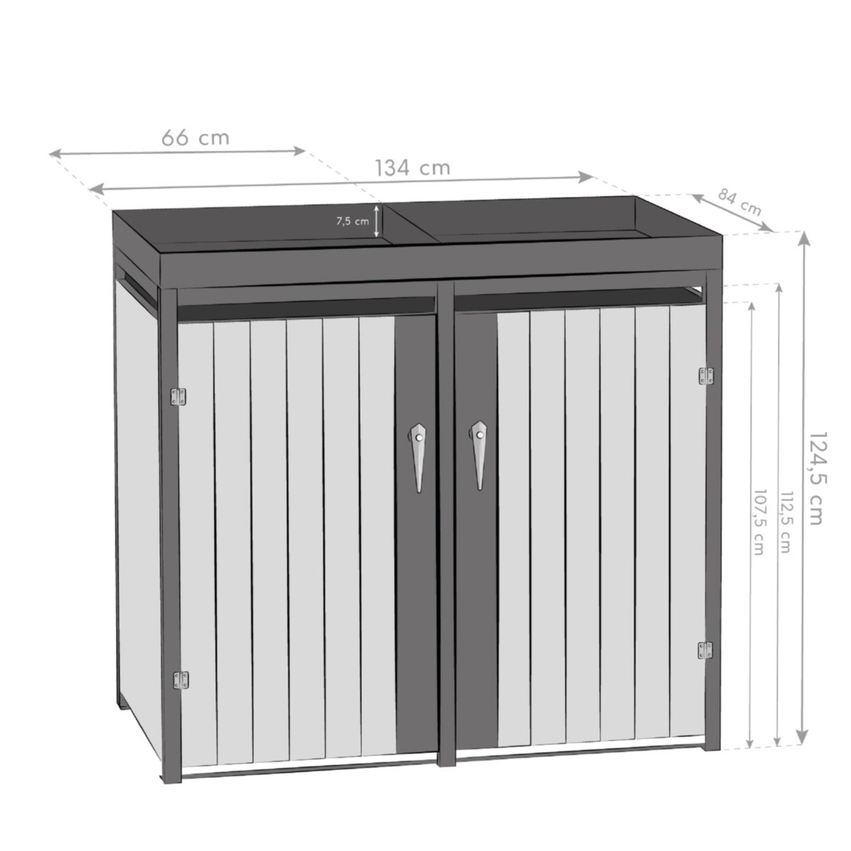 Westmann Mülltonnenbox Planta 2x 240 L 84x134x124,5 cm Bild 11