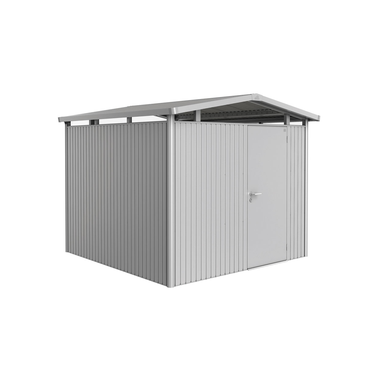 Biohort Gerätehaus Panorama Größe P4 silber-metallic mit Standardtür