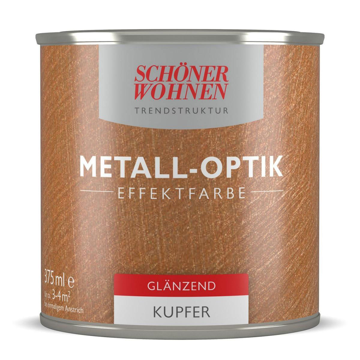 Schöner Wohnen Farbe Metall-Optik Effektfarbe Kupfer glänzend 375 ml