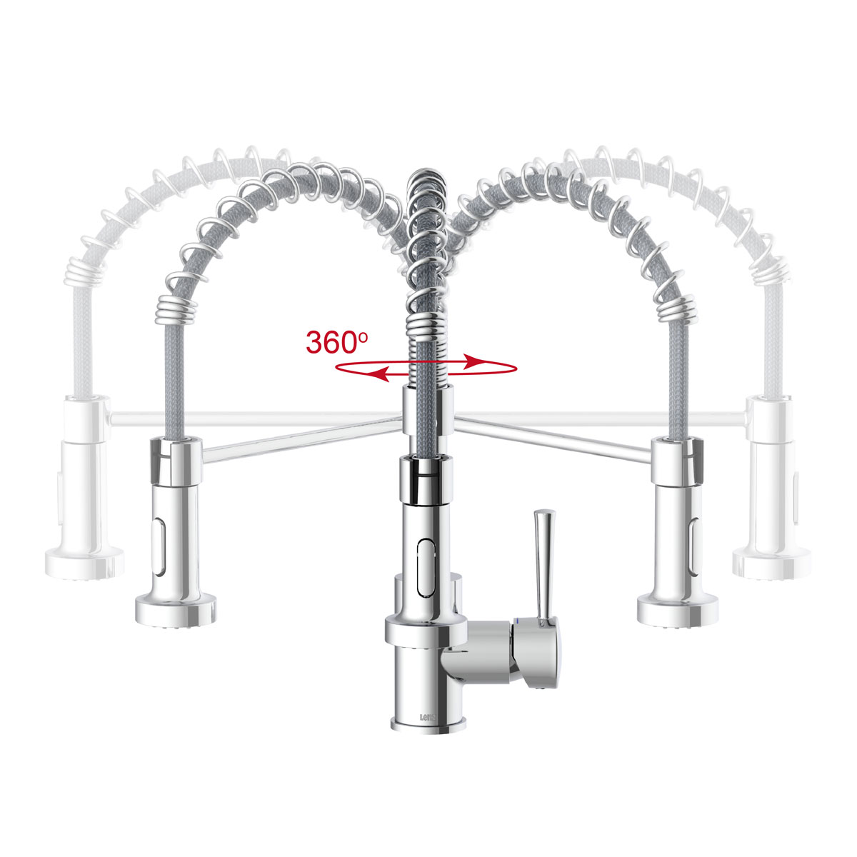 Lenz  Küchenarmatur NOVA mit Pendelbrause chrom Bild 5