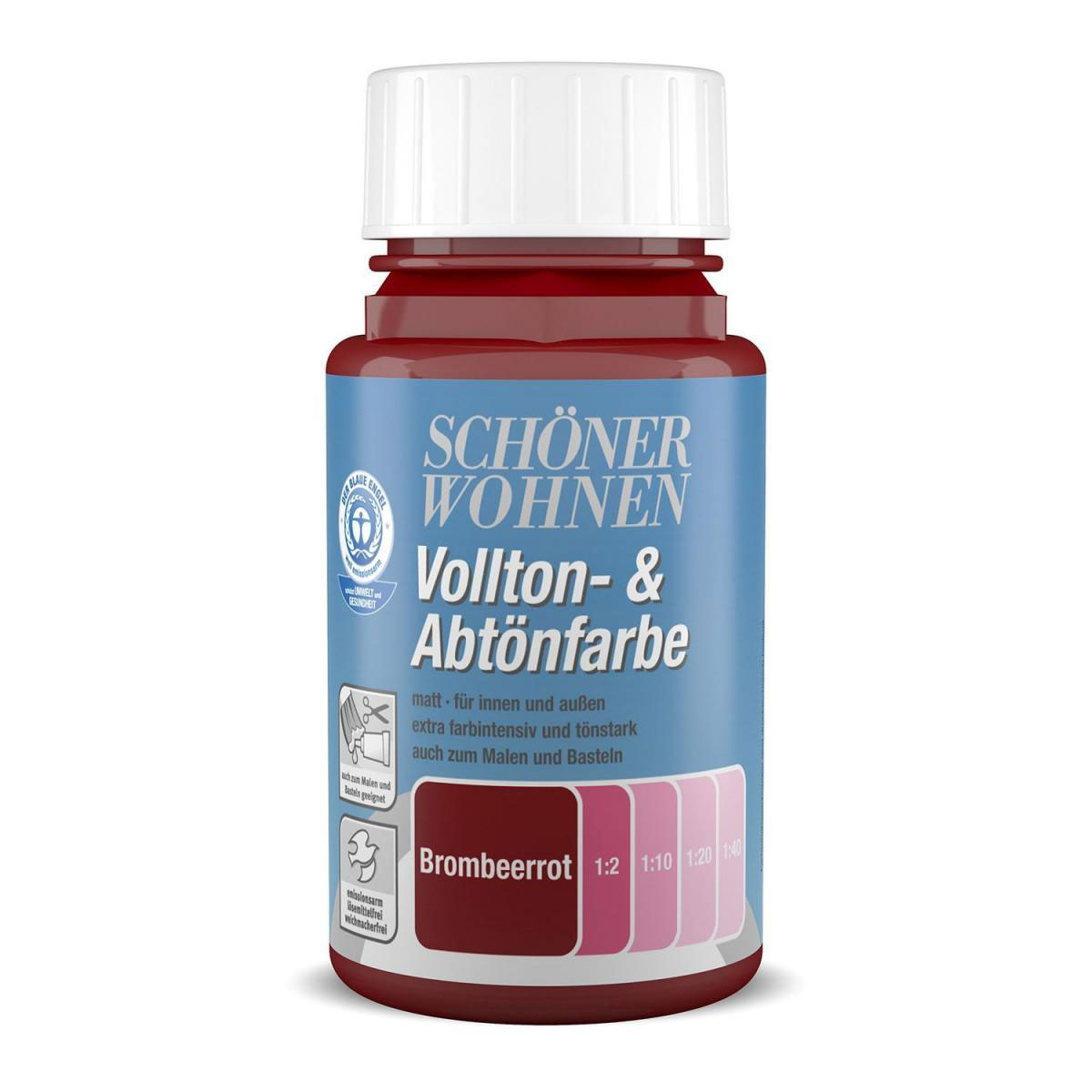 Schöner Wohnen Farbe Voll-und Abtönfarbe Brombeerrot 0,125 L