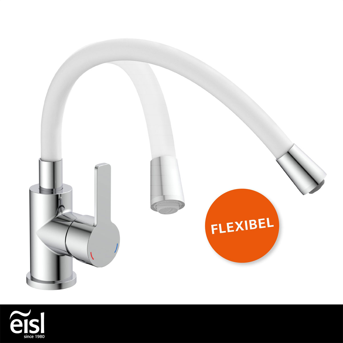 Eisl  Waschtischarmatur Flexo chrom weiß Cold Start Bild 7
