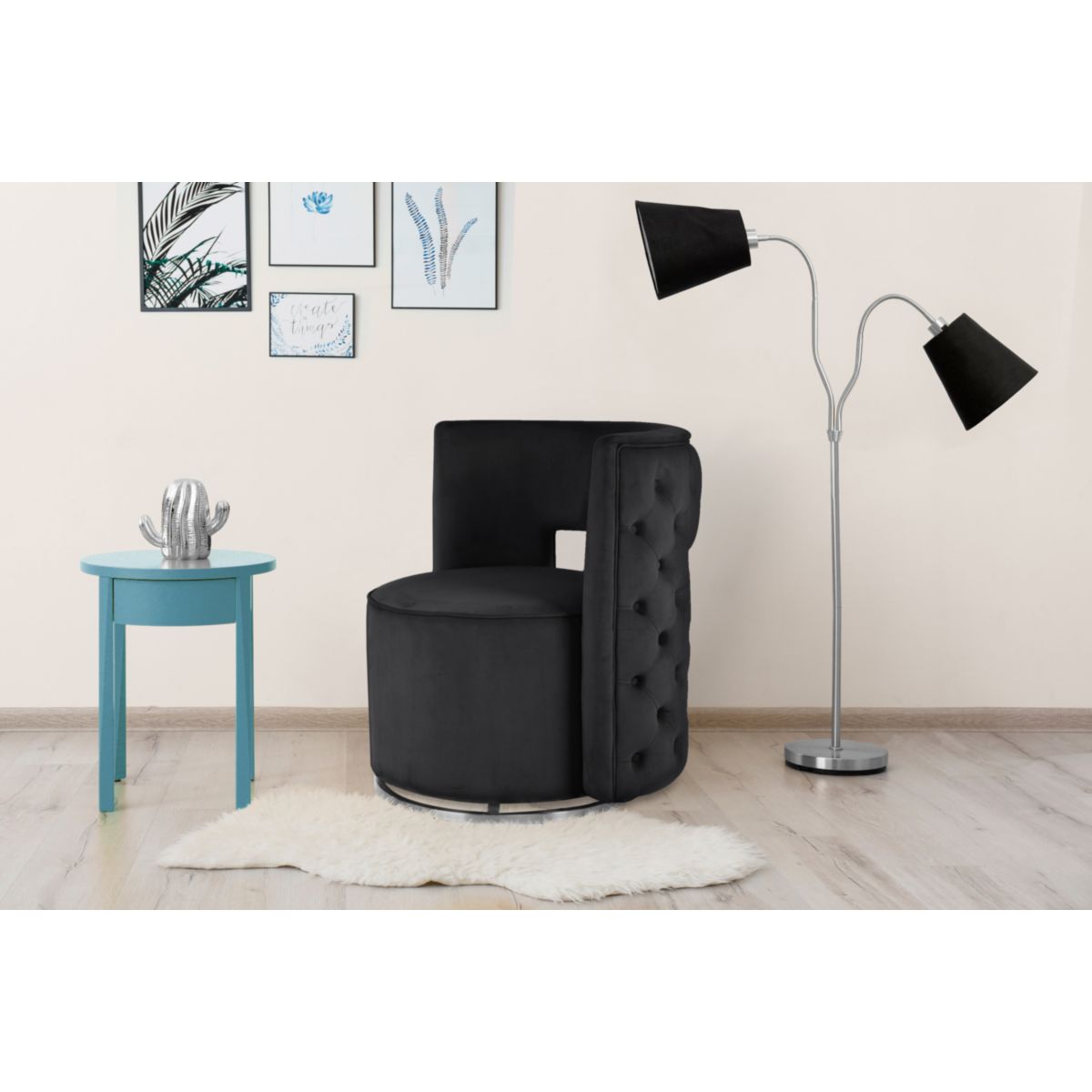 Sessel Drehsessel Beverly 125 schwarz silber Bild 5