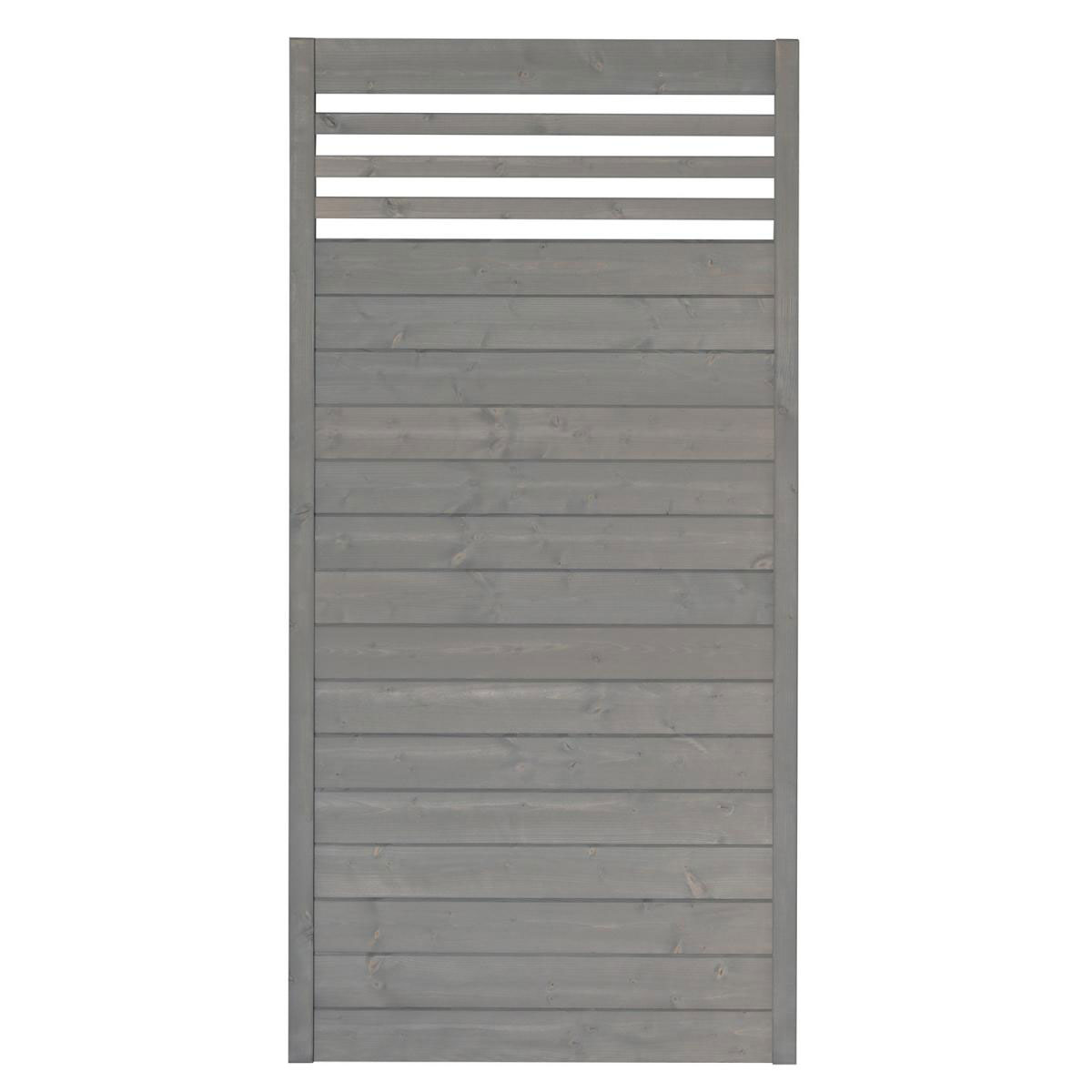 Zaunserie Malmö Grundelement 90 x 180 cm Fichte basaltgrau lasiert