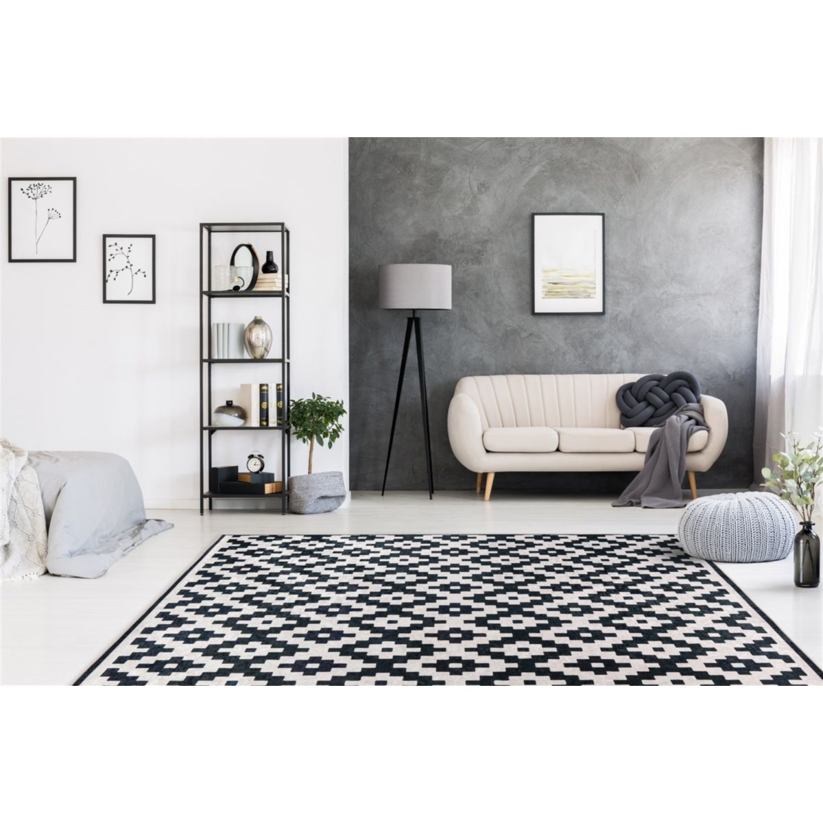 Sally 225 Schwarz / Weiß 80cm x 150cm Bild 2