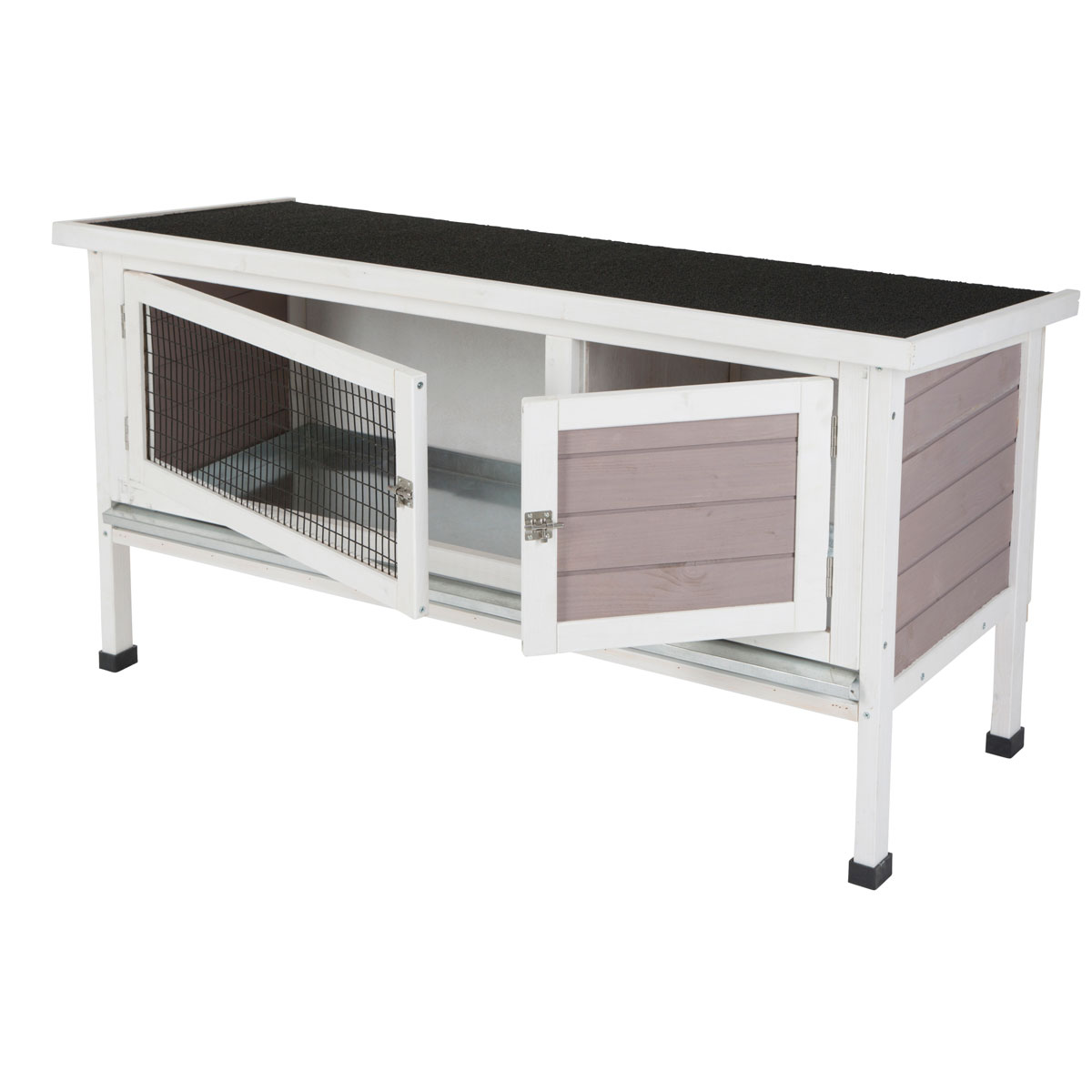 Kleintierstall Freddy 116 x 62 x 45 cm weiß-schwarz Bild 1