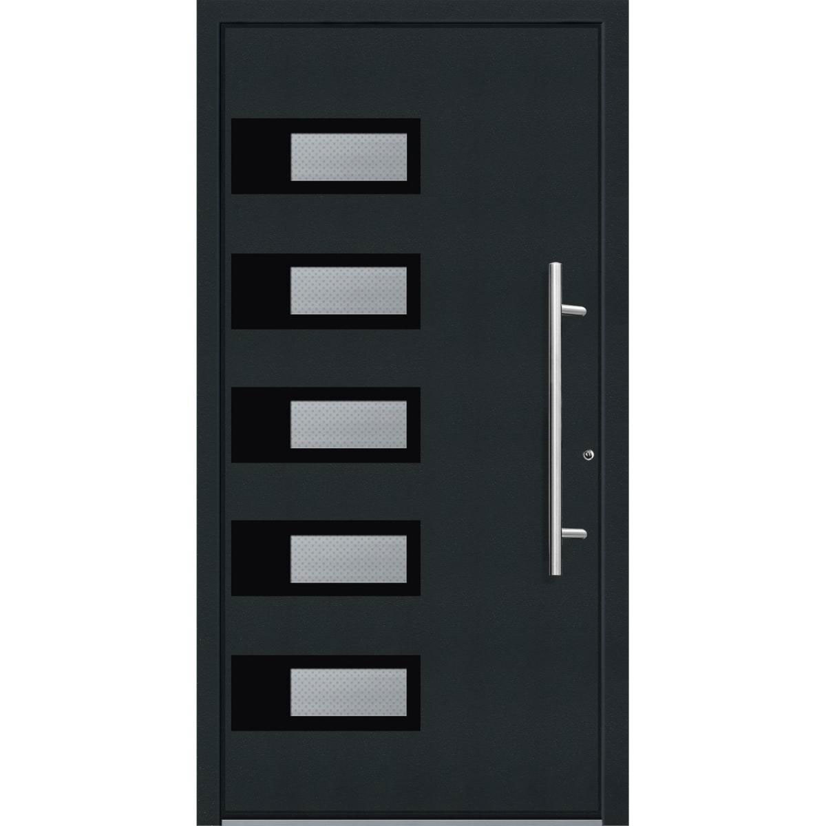 Aluminium Sicherheits-Haustür Siena Superior 60 mm anthrazit 110 x 210 cm Anschlag rechts inkl Griffset Bild 1