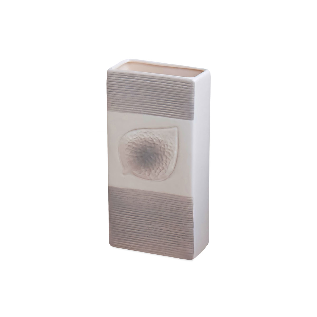 Wasserverdunster mit Blatt-Relief 10,5 x 20,5 x 4,5 cm weiß