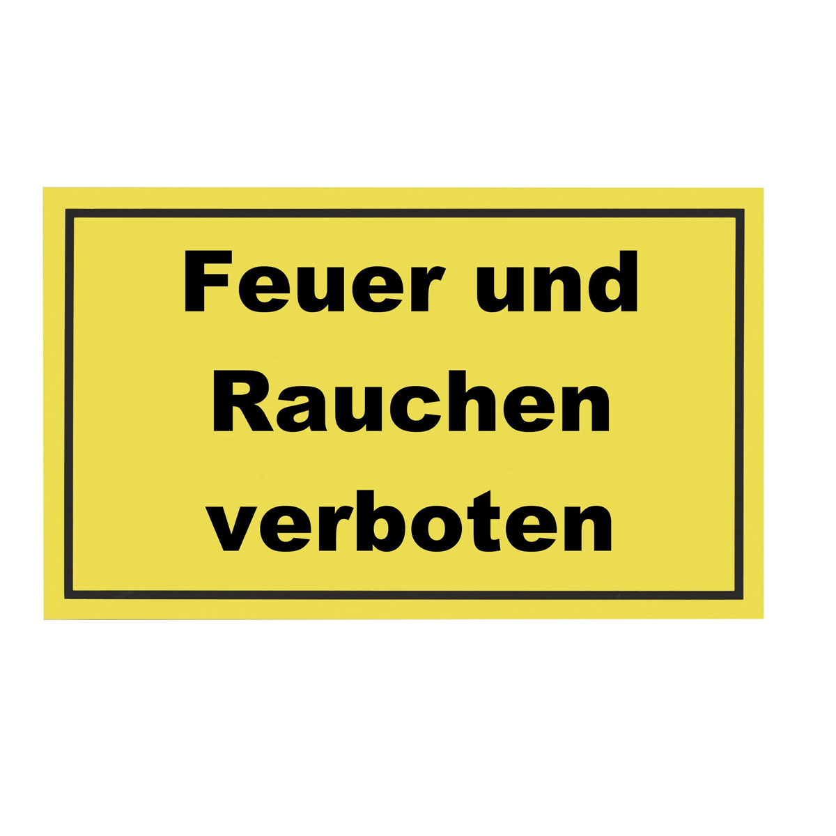 Metafranc Hinweisschild Feuer und Rauchen Kunststoff gelb