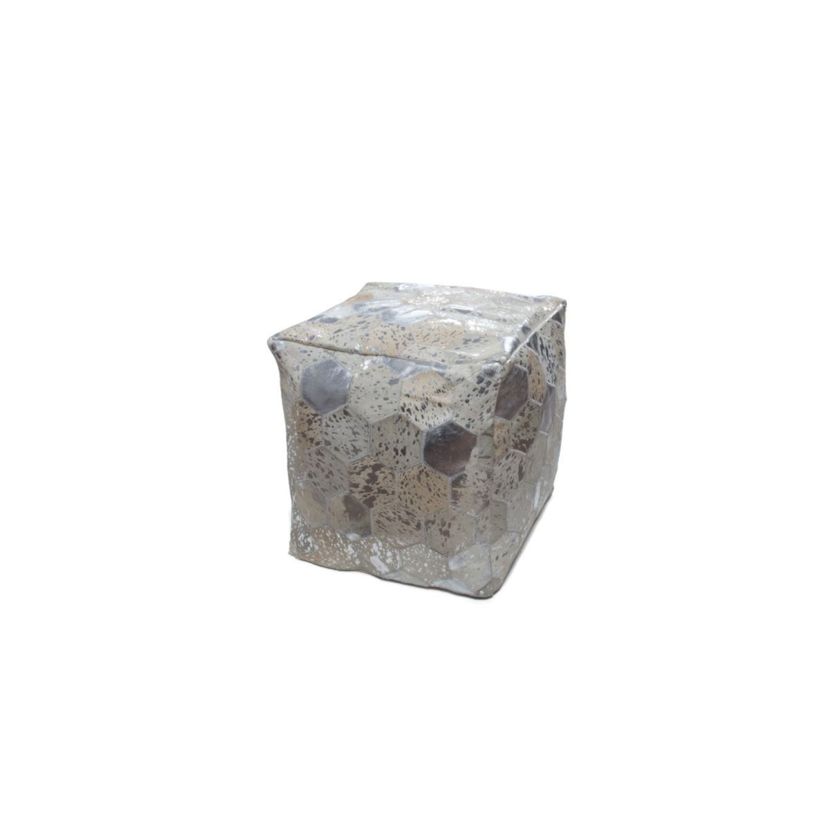 Pouf Hocker Spark 210 grau silber 45x45cm