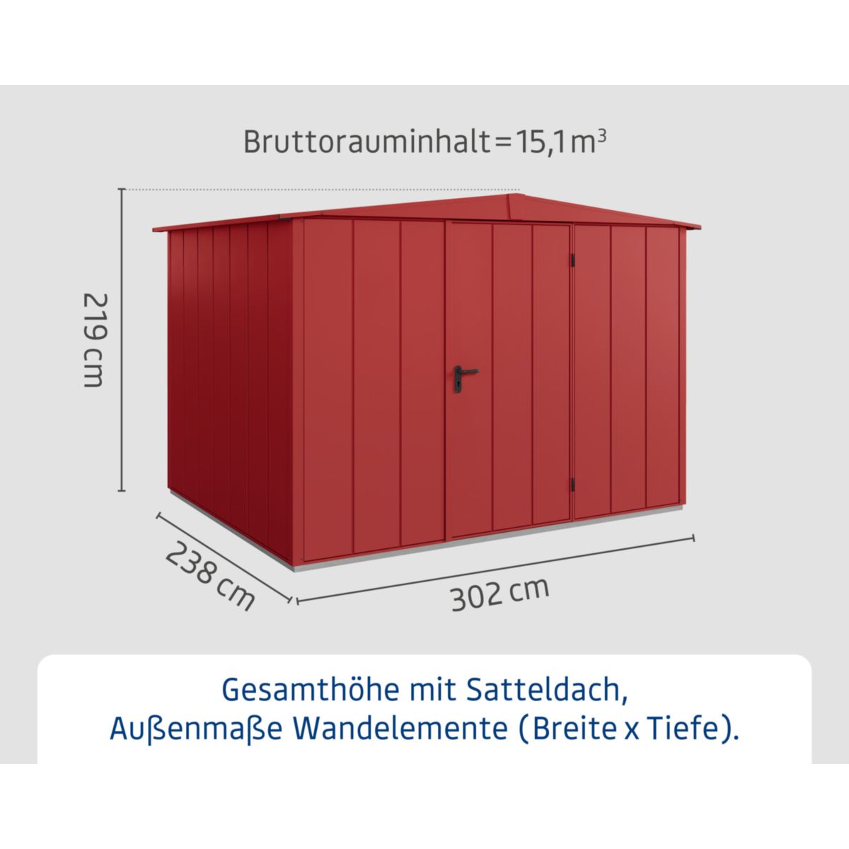 EcoStar  Gerätehaus Elegant-STyp 3RAL3004 1 flg Bild 3