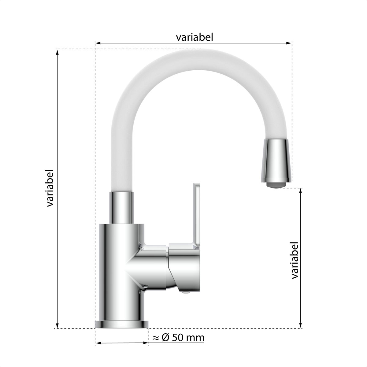 Eisl  Waschtischarmatur Flexo chrom weiß Cold Start Bild 6