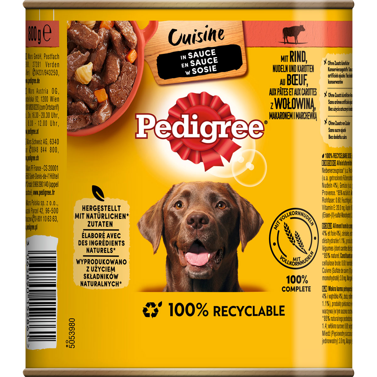 Pedigree Nassfutter Cuisine in Sauce Rind 800 g Bild 2