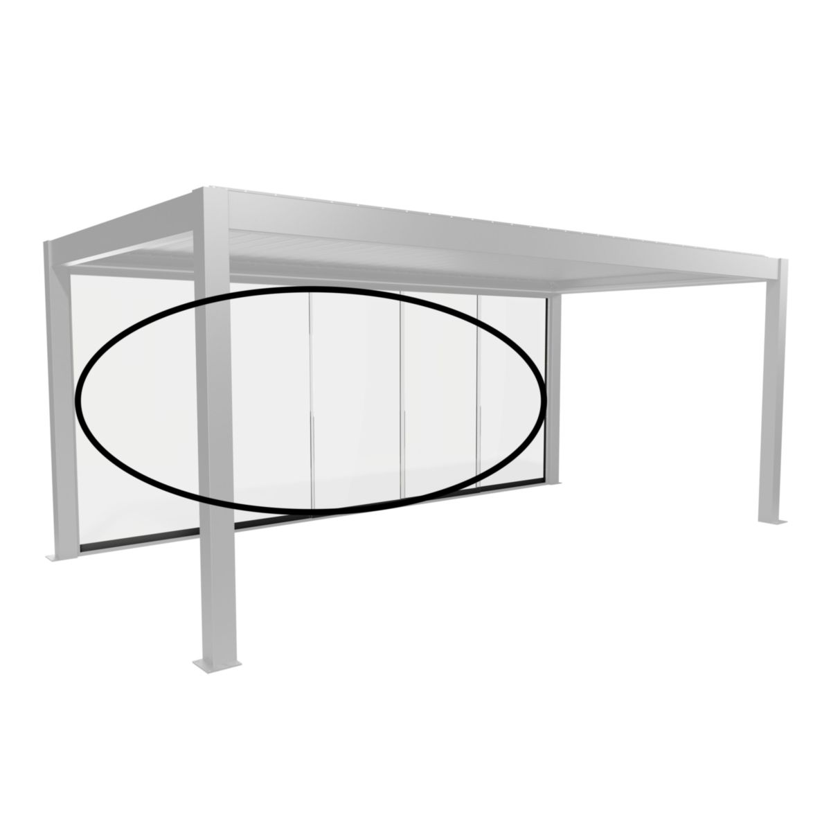 Biohort Glasschiebewand Klarglas 6m dunkelgrau-metallic für Pergola