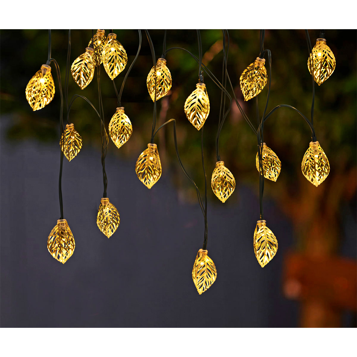 Flector Solarlichter Golden Leaf 4m inkl Akku Bild 2