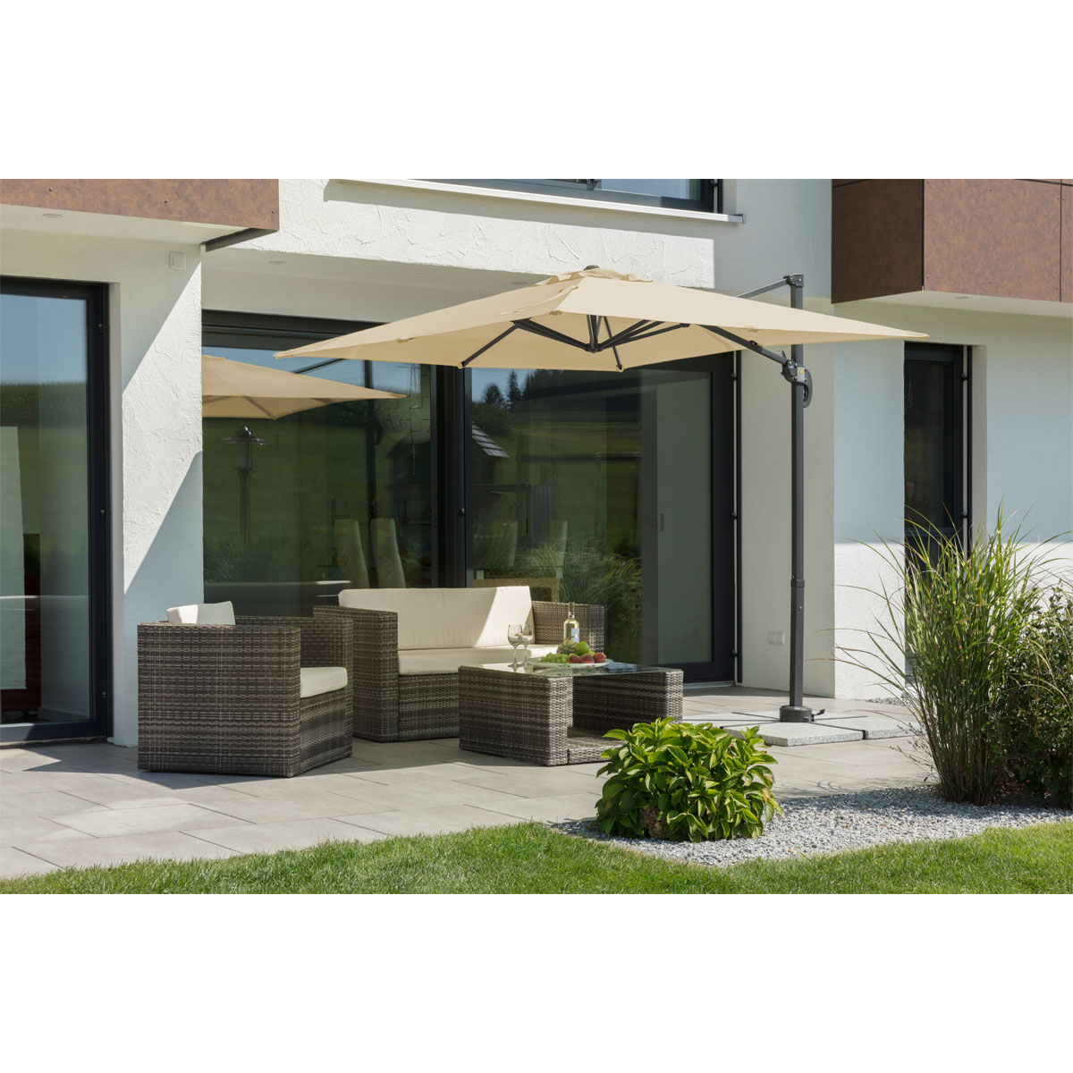 Schneider Schirme Ampelschirm Rhodos Junior 230 x 230 cm natur Bild 4