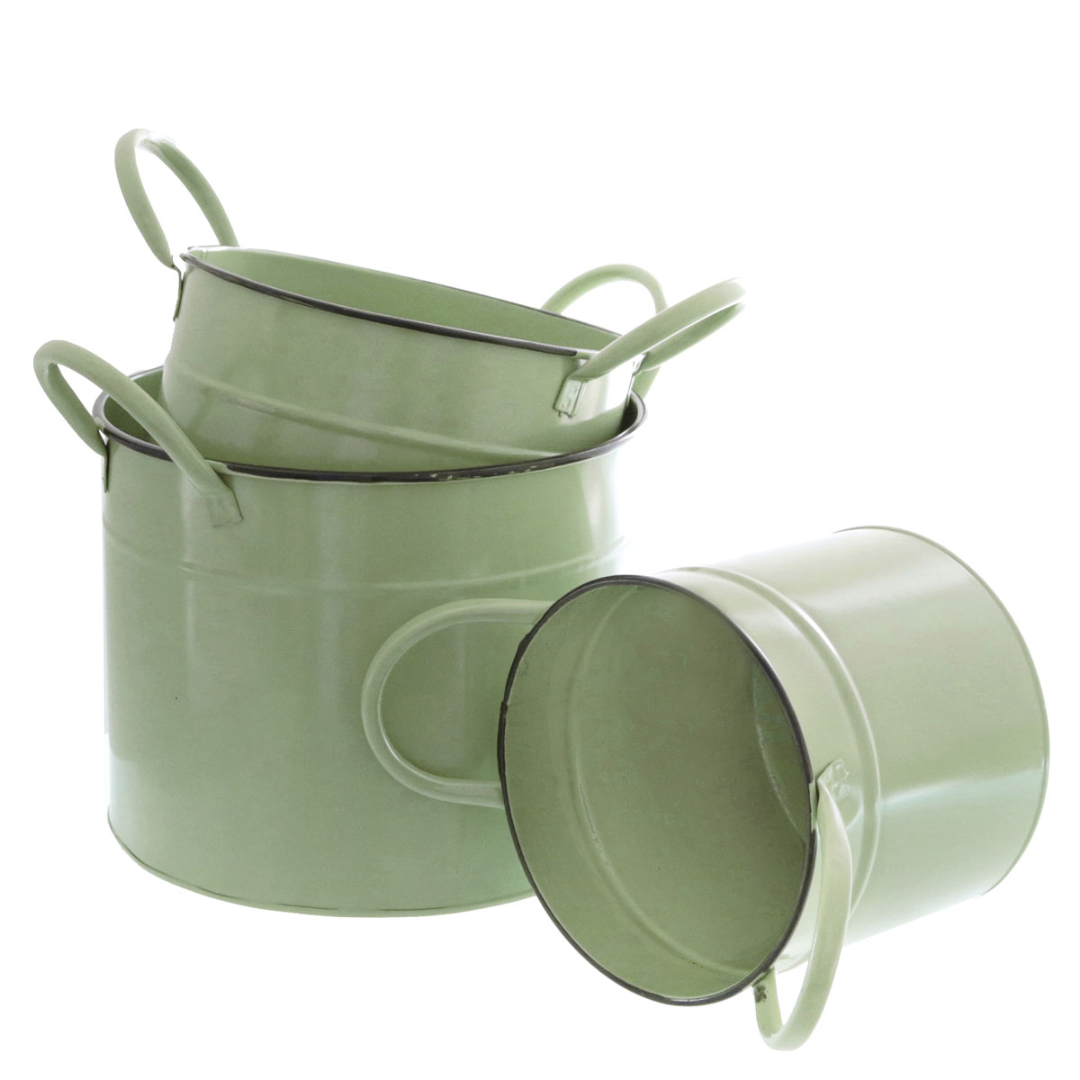 Metalleimer groß Durchmesser 20 x 20,5 cm grün