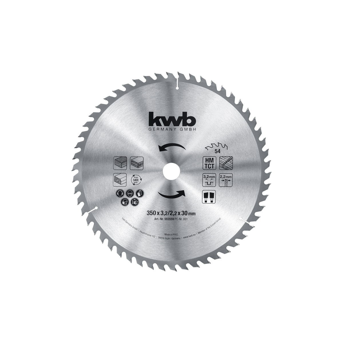 kwb  Spanplattenkreissägeblatt Durchmesser 350 mm Bild 1