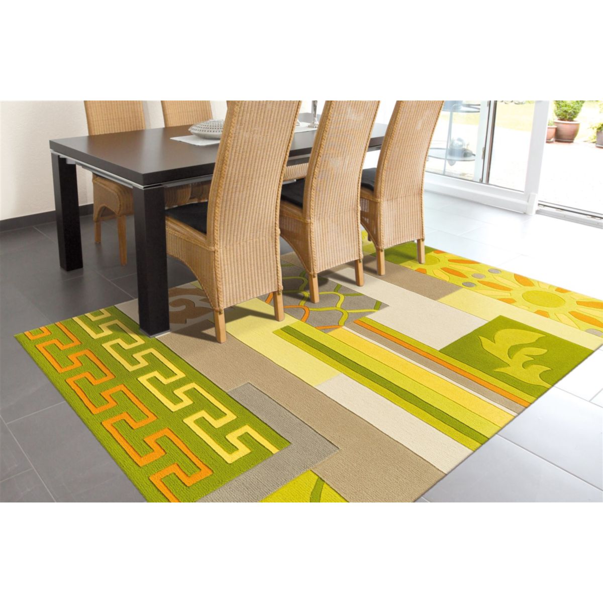 Sam 4165 Natural / Grün / Gelb 170cm x 240cm Bild 2