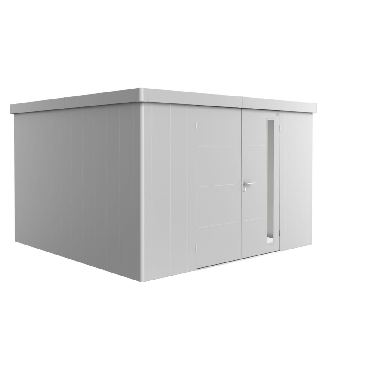 Biohort Gerätehaus Neo 4D Doppeltüre silber-metallic