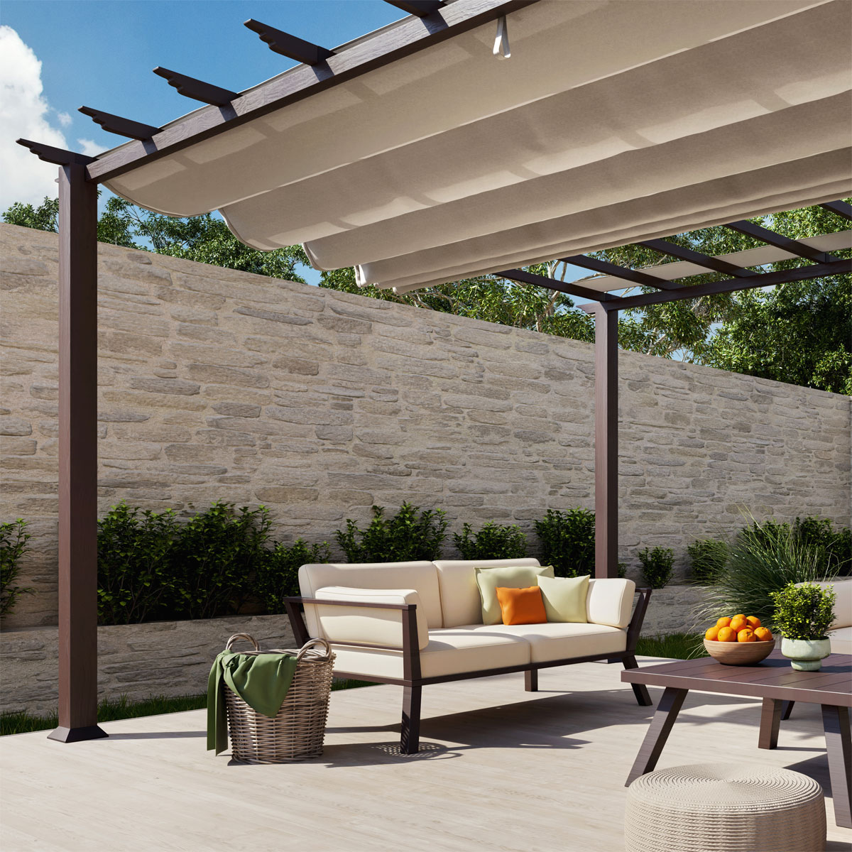 Paragon Outdoor Outdoor Pergola Florida 1116 350x505x236cm Dunkelbraun Bild 3