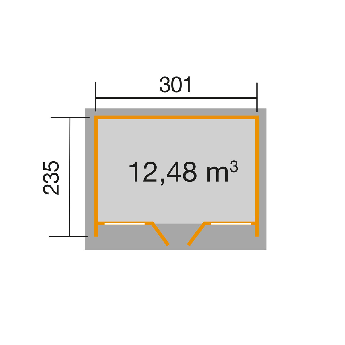 Gartenhaus 263 Größe 2 hellgrau Bild 6