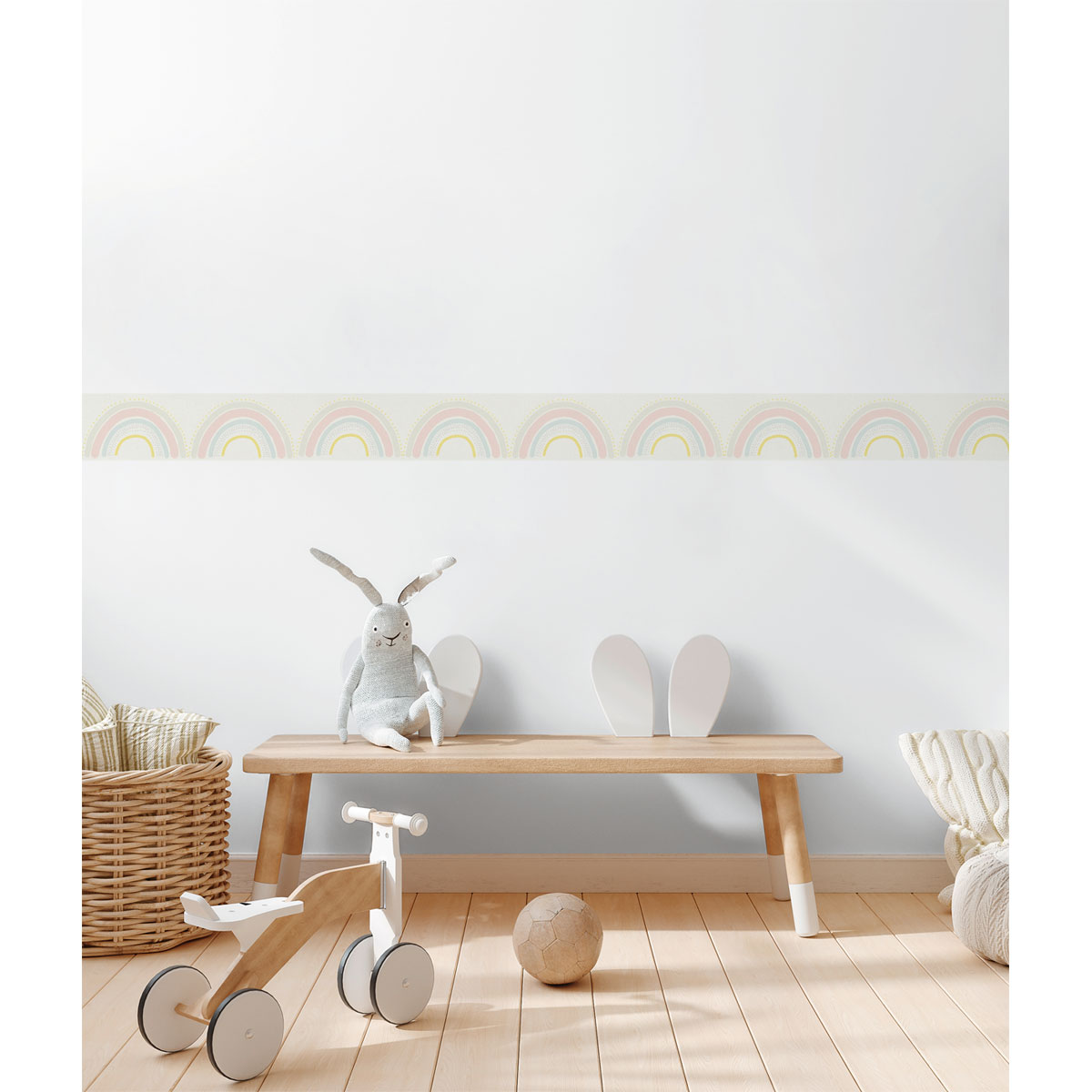 AS Creation Selbstklebende Bordüre 5 x 0,13 m, Muster: Regenbögen