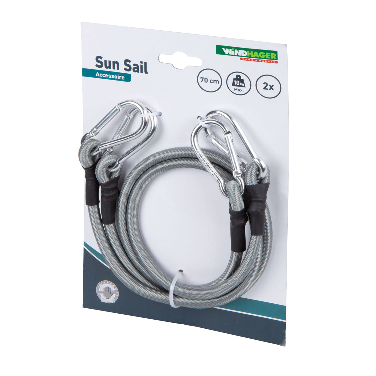 Windhager Expanderseil und Karabiner 70 cm 2 St