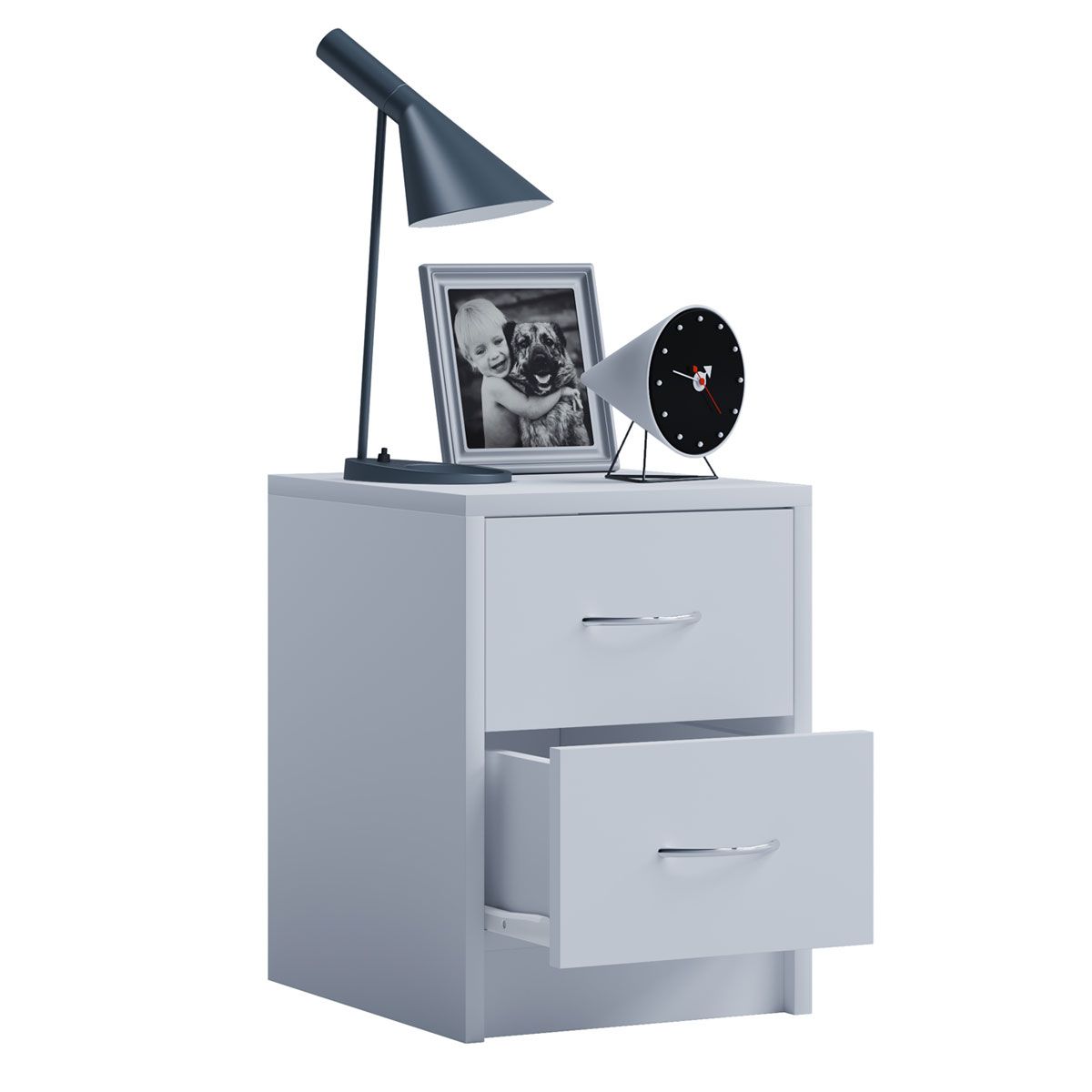 Nachttisch Boxal Mini Buche/silber Bild 1