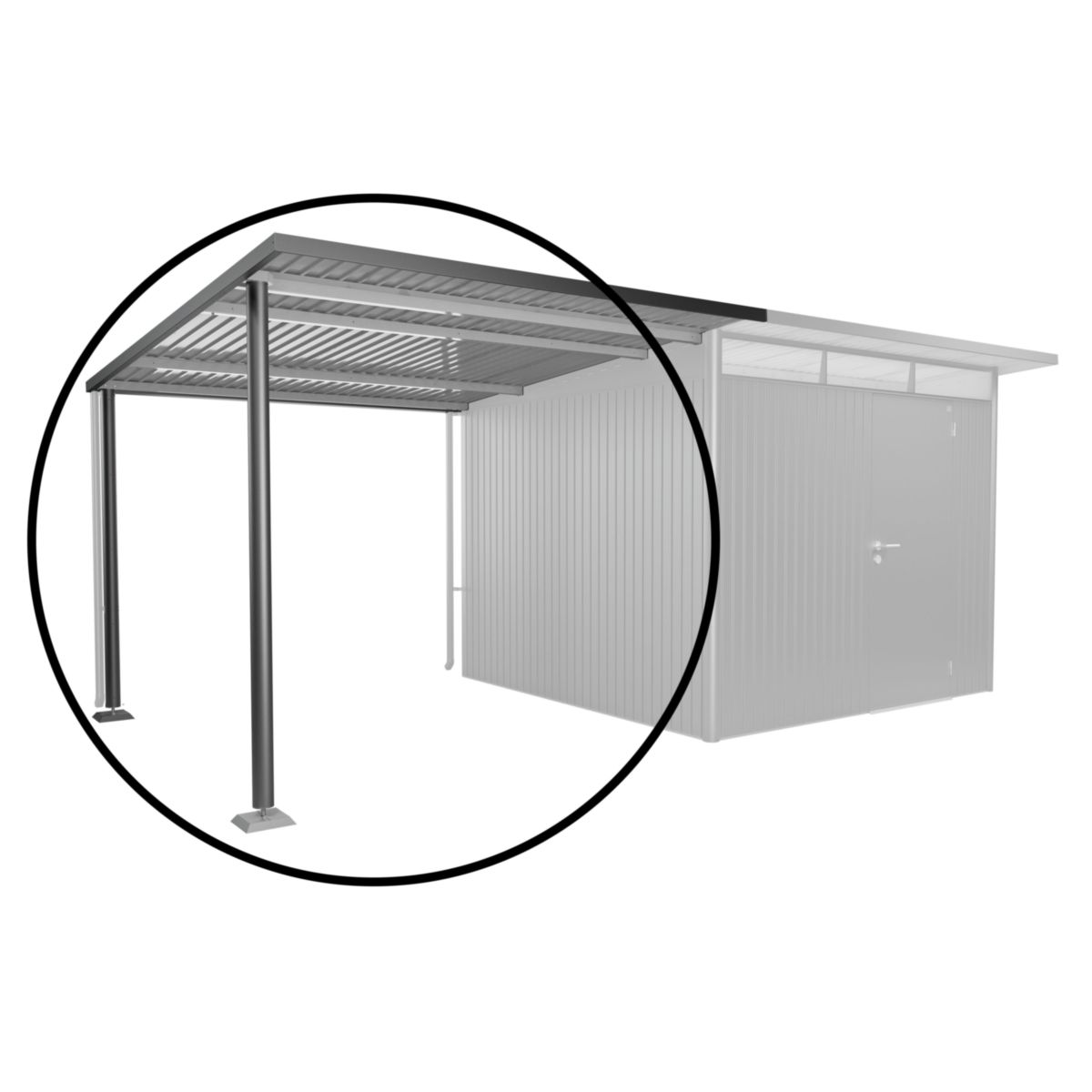 Biohort Seitendach GHA A3/A7 Gr. L 243 x 300 x 218 cm dunkelgrau-metallic