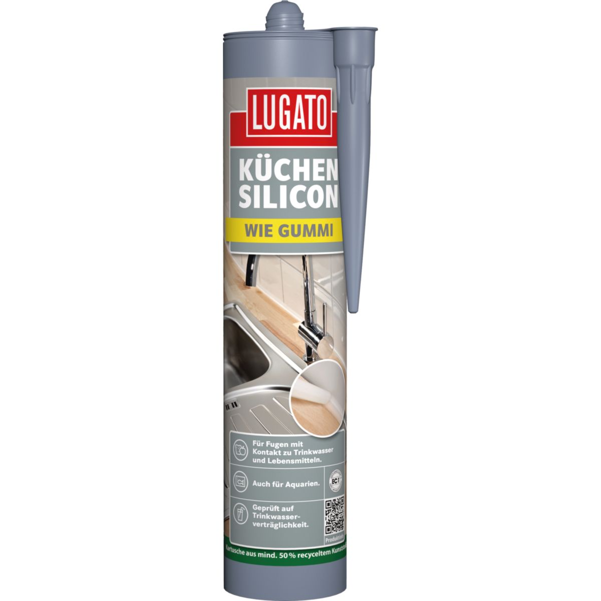 Lugato Küchen-Silikon Wie Gummi Schwarz 310 ml