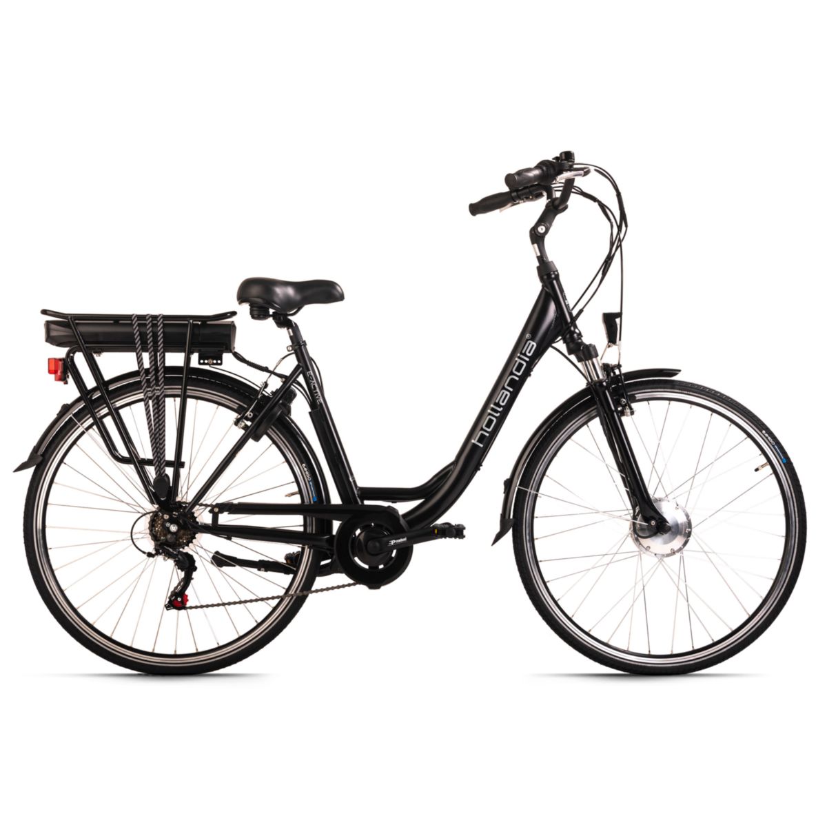 E-Citybike Damen 28" Hollandia E-Active RH 50 cm Schwarz 250 Watt Li-Ion 36V/13 Ah 6 Gänge