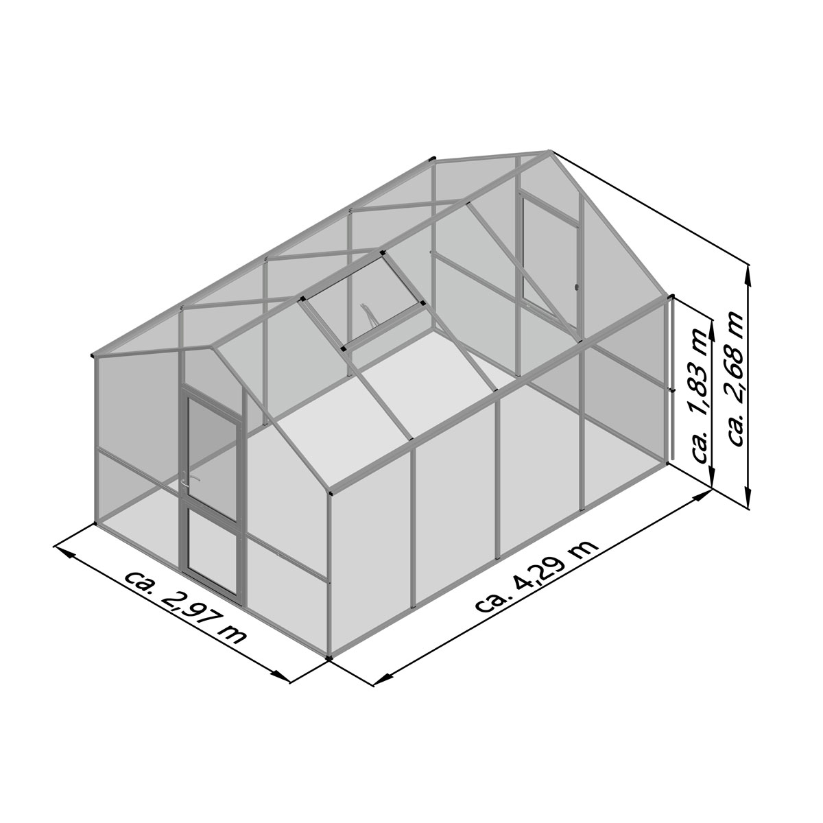 KGT Gewächshaus Lilie IV 12,75m² silber Bild 8