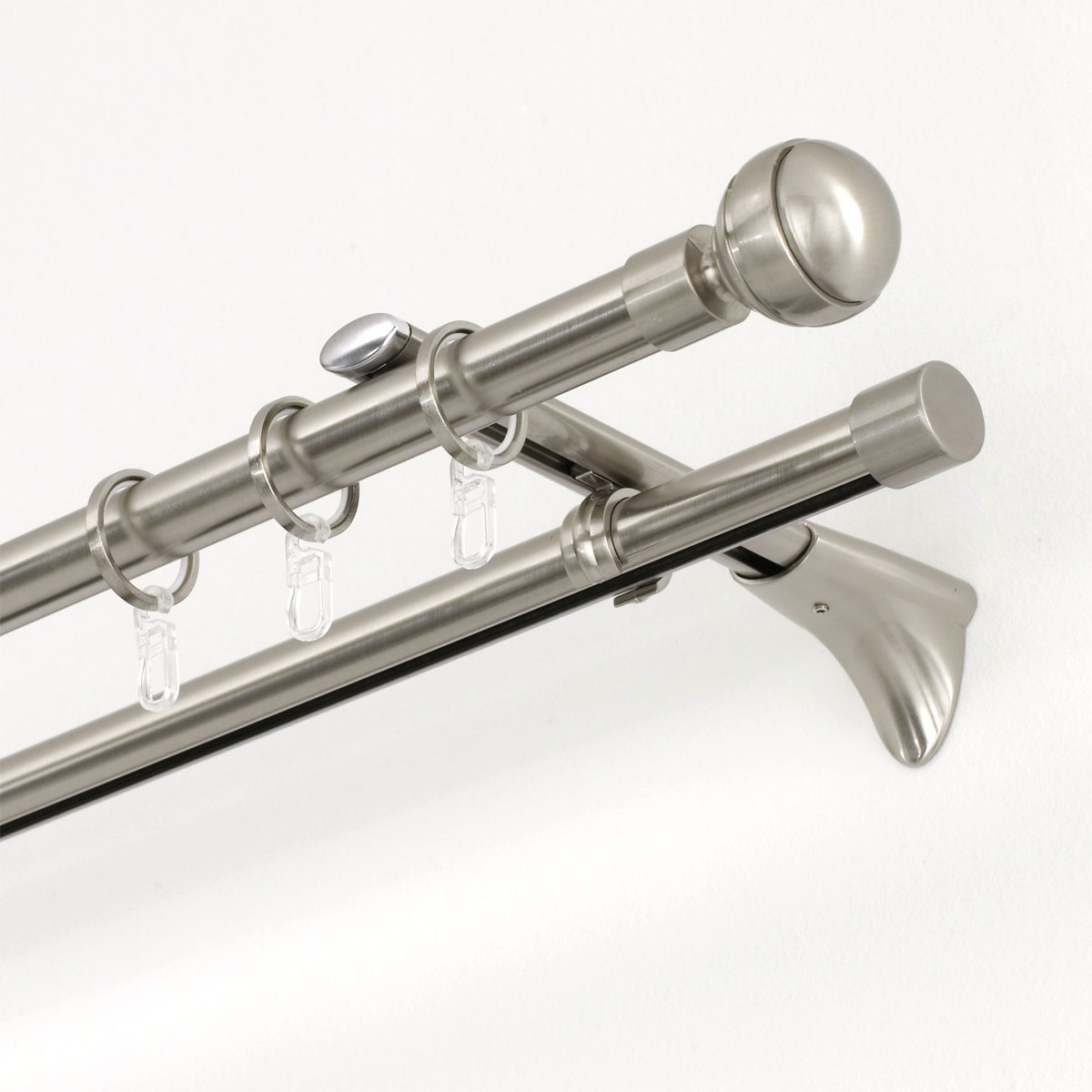 Gardinia  Gardinenstange Chicago mit Innenlauf Durchmesser 16 mm 160 cm Edelstahl-Optik Bild 5