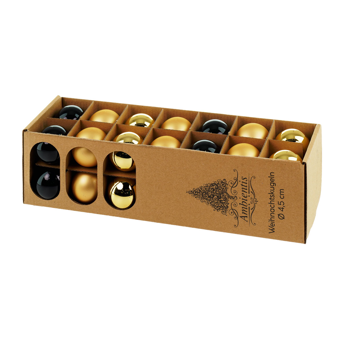 Ambientis Glaskugeln 4,5 cm schwarz gold Mix Bild 2
