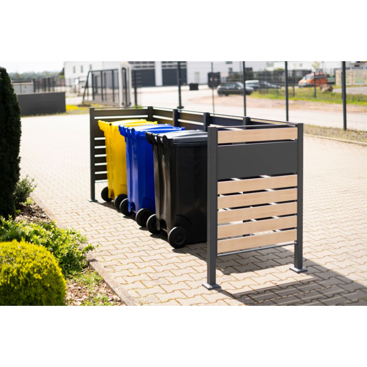 Westmann Mülltonnenverkleidung Planum 4x 240 L 1er Box 90x330x120 cm Bild 6