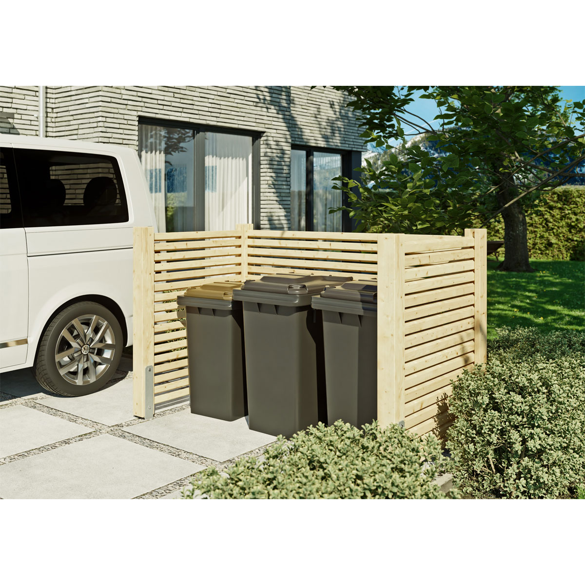 Muellboxabtrennung Rhombus 200x108x125cm Bild 2