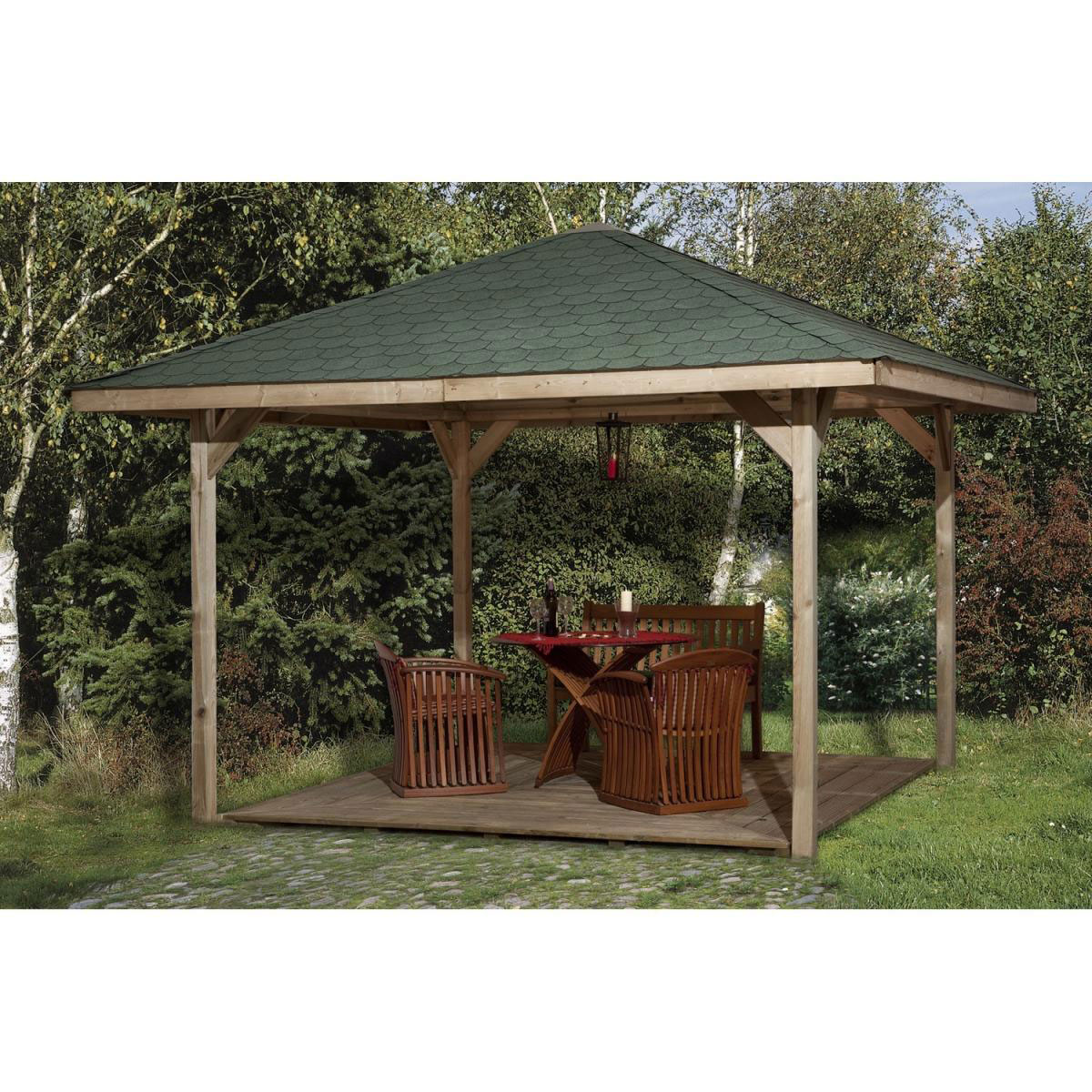 Weka Holzpavillon 651 A Größe 1/2 357 x 357 x 314 cm Bild 2