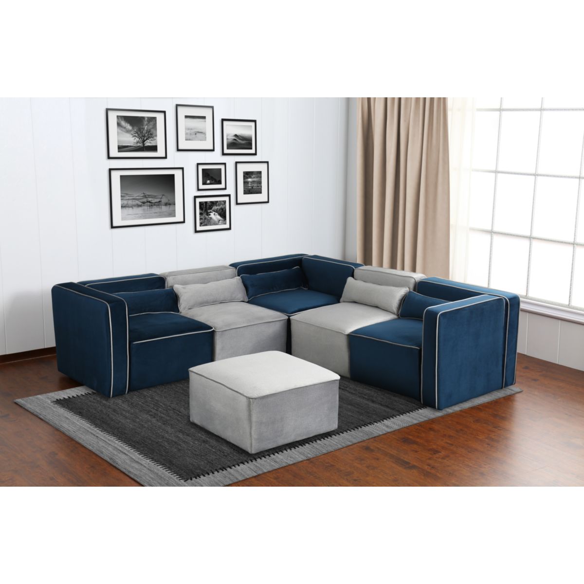 Polsterhocker Presley 325 silber grau Bild 6