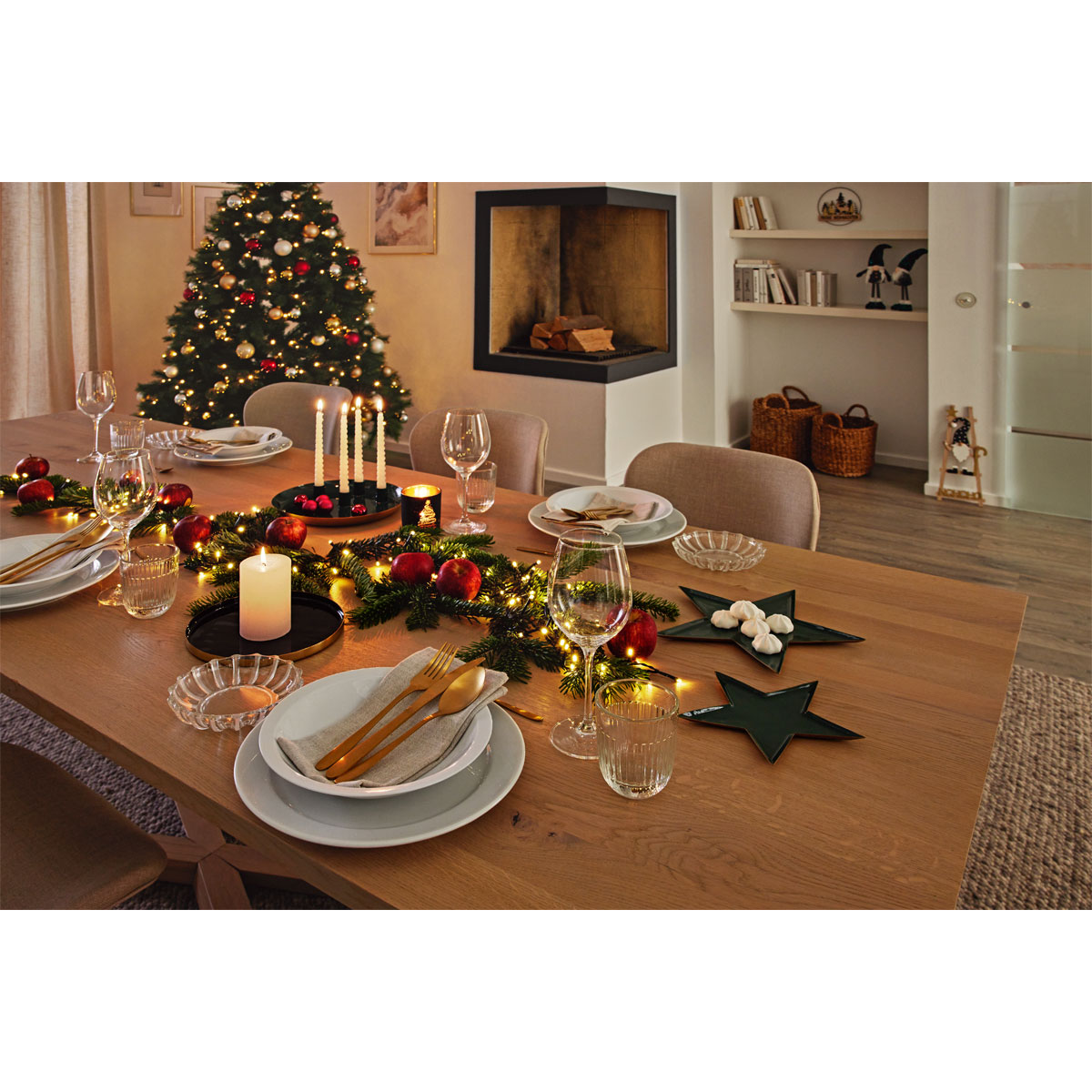 Emaille-Tablett Stern grün gold Metall 27,5 x 1 x 27,5 cm Bild 3