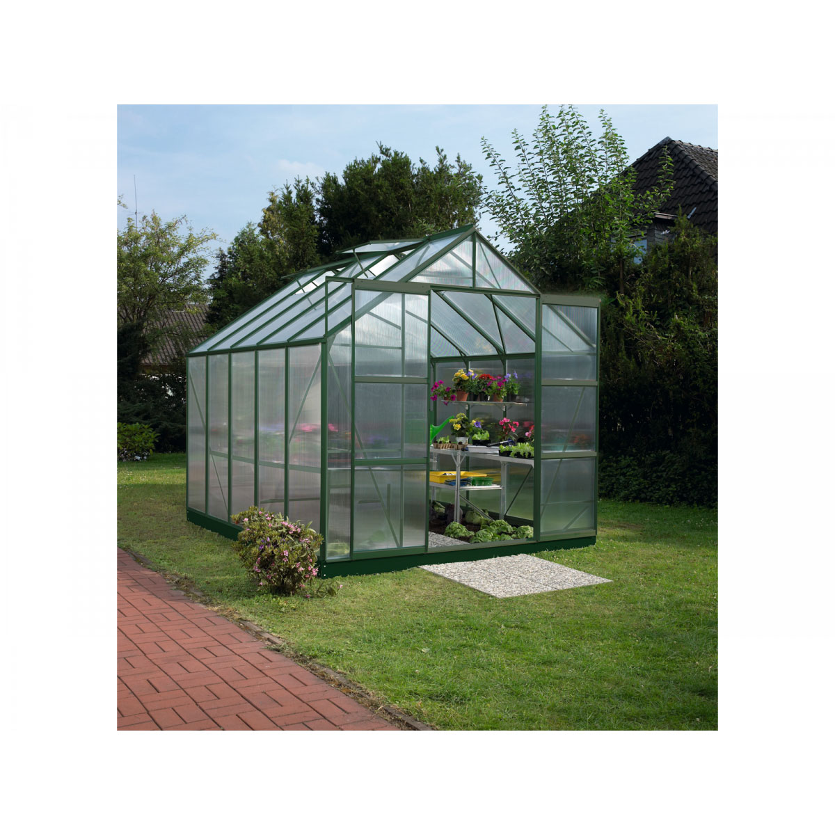 Vitavia Gewächshaus Mars 8300 8,3m² 6 mm Hohlkammerplatte grün Bild 1