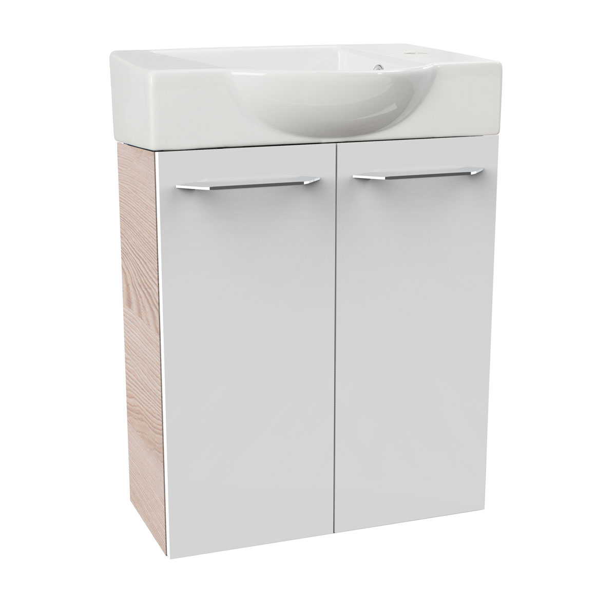 Fackelmann  Gäste-WC Waschtischunterschrank SBC 520 x 600 x 243 mm Alaska-Esche/Weiß Bild 3