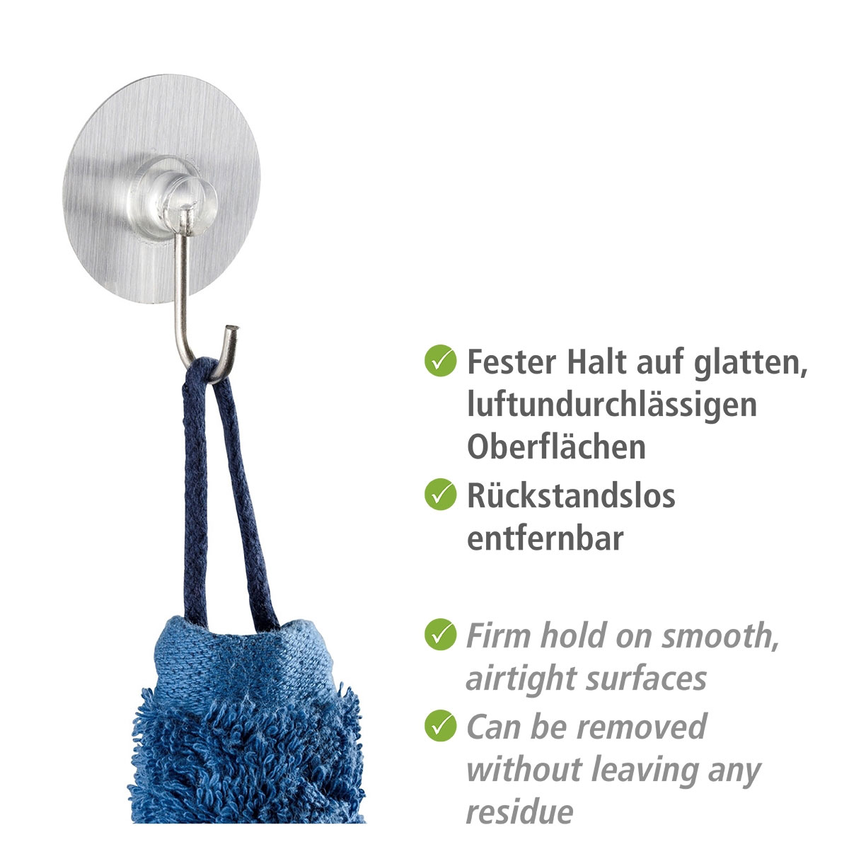 Wenko Static-Loc Nickelhaken Osimo 4er Set Bild 4