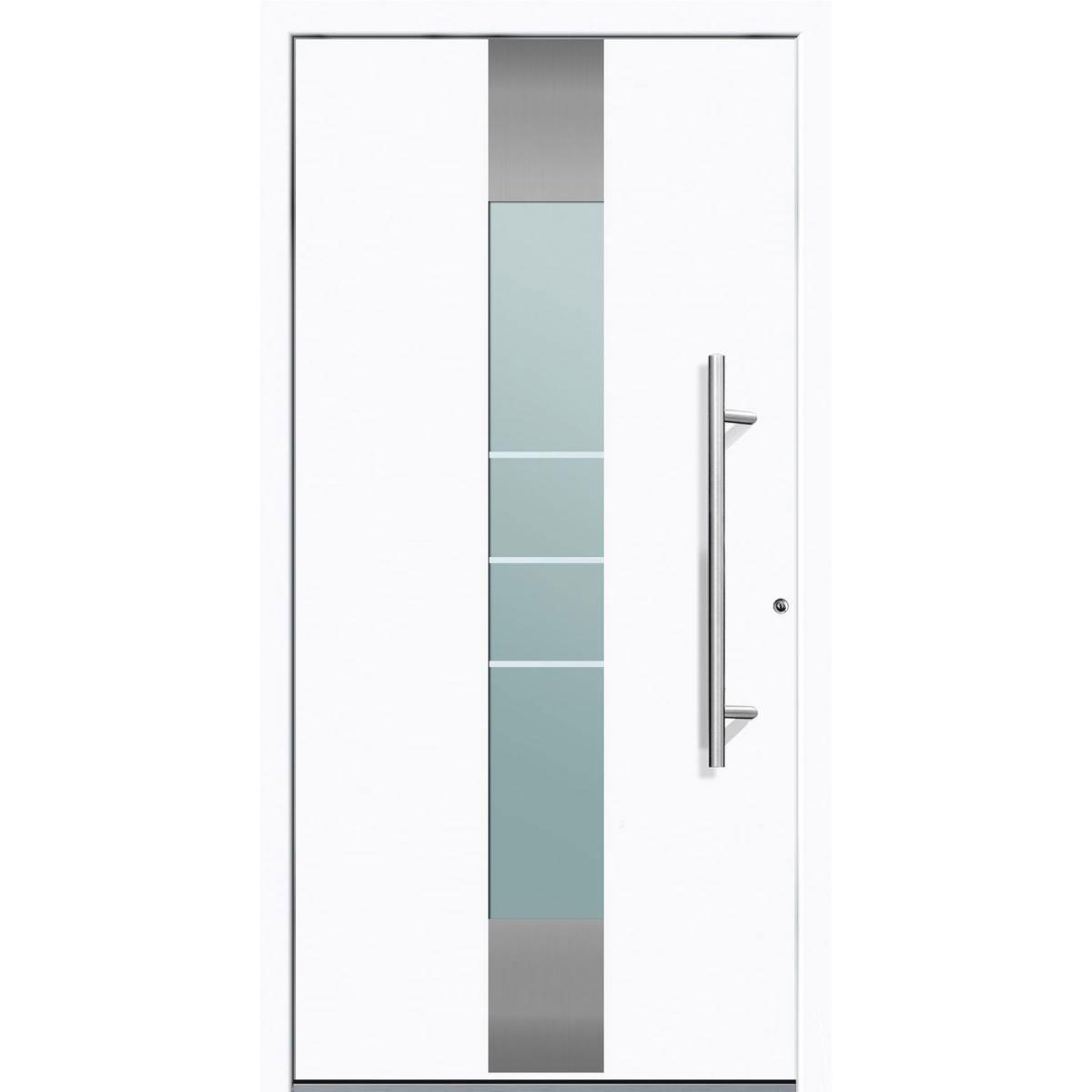 Aluminium Sicherheits-Haustür Rom Exklusiv 75 mm weiß 100 x 200 cm Anschlag rechts inkl Griffset Bild 1