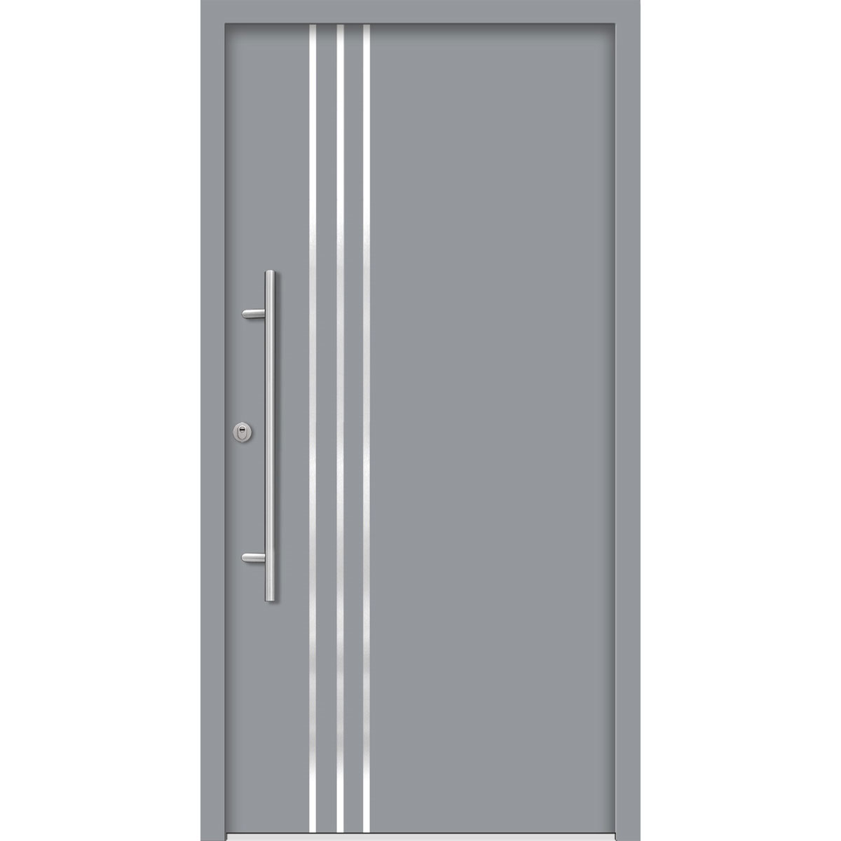 SplenDoor  Premium-Haustür Passivedoor Kalmar RC2 energiesparend einbruchsicher grau 100 x 200 cm links Bild 1