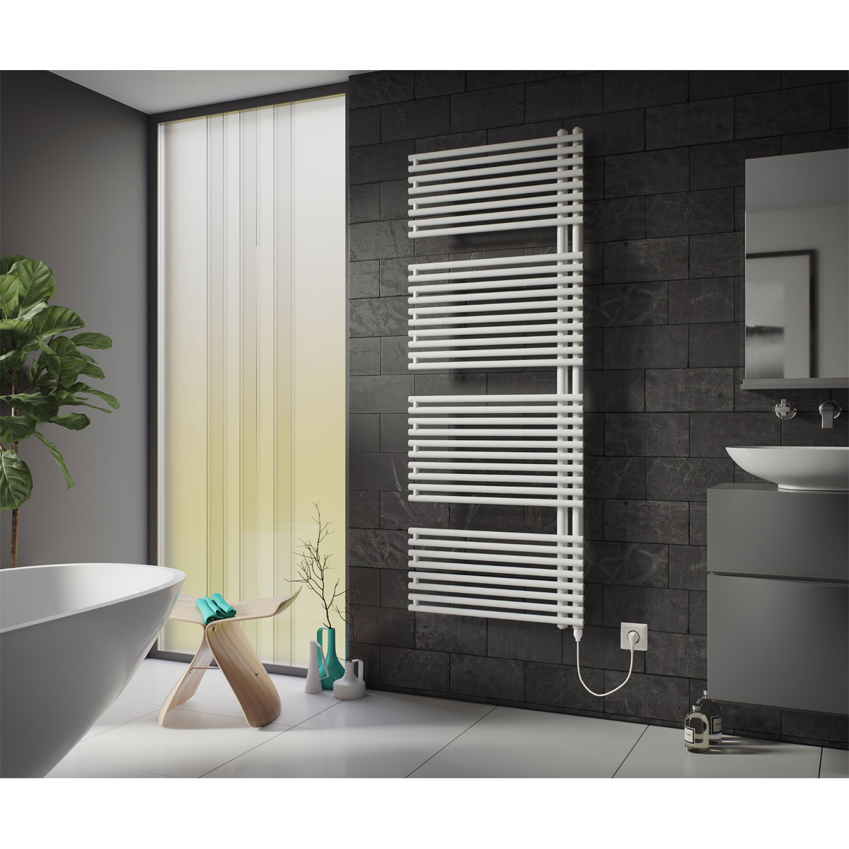 Ximax  Elektrischer Handtuchwärmer Helene 1567 x 500 mm 600 Watt Typ 1 Weiß