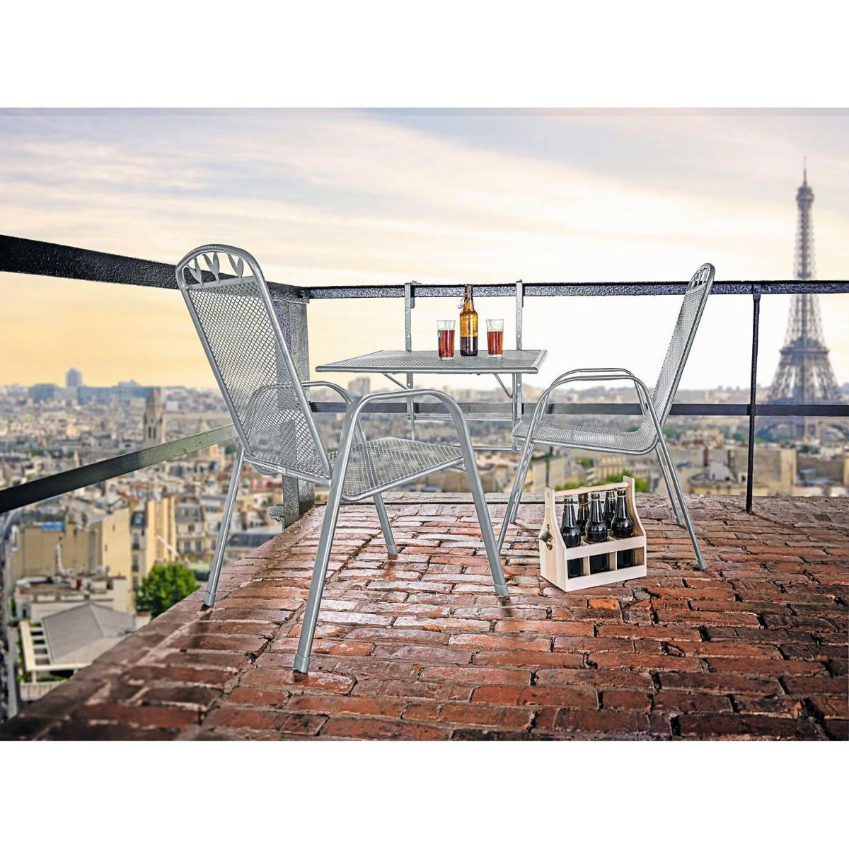 Greemotion Testrut Balkonhängetisch XL Toulouse eisengrau 70 x 88 x 47-79 cm Bild 3