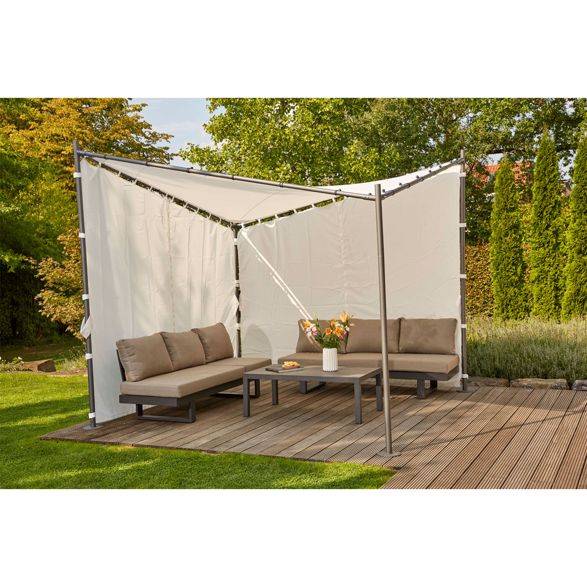 Siena Garden Pavillon „Berlino“, 300x300 cm, hellgrau Bild 4